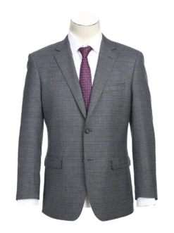 Classic Regular Fit 2 Piece Wool Blend Stretch Suit In Gray