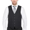 Vanderbilt Collection- Classic Dress Vest 5 Buttons Regular Fit In Dark Navy