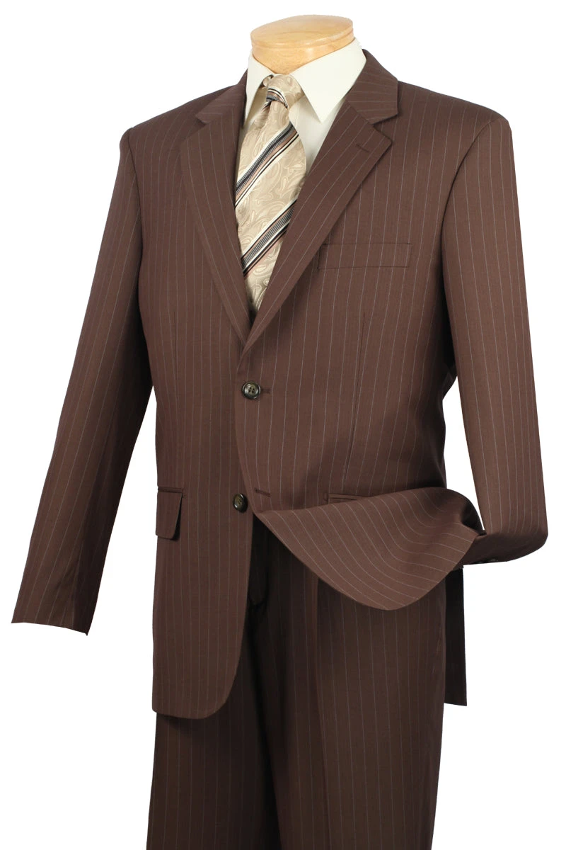 Portici Collection - Business Suit Regular Fit 2 Piece 2 Button Pinstripe In Brown/Toffee 1 Portici Collection - Business Suit Regular Fit 2 Piece 2 Button Pinstripe In Brown/Toffee