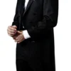 Classic Full Dress Tuxedo Tails 2 Piece Regular Fit In Black