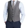 Bevagna Collection - Wool Suit Dress Vest 5 Buttons Regular Fit In Gray