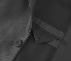 Black Regular Fit Sharkskin Italian Styled 2 Piece Suit -Gentri Store 207 1 4