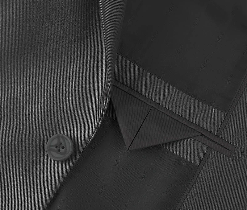 Black Slim Fit Sharkskin Italian Styled 2 Piece Suit 4 Black Slim Fit Sharkskin Italian Styled 2 Piece Suit - Image 4