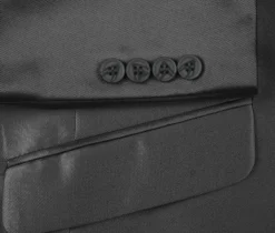 Black Regular Fit Sharkskin Italian Styled 2 Piece Suit -Gentri Store 207 1 5