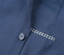 Regular Fit 2 Piece Notch Lapel 2 Button Suit In Blue -Gentri Store 2106 3 04