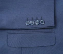 Regular Fit 2 Piece Notch Lapel 2 Button Suit In Blue -Gentri Store 2106 3 05