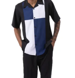 Navy Color Block Walking Suit 2 Piece Short Sleeve Set 5 Navy Color Block Walking Suit 2 Piece Short Sleeve Set -Gentri Store 2301Navy 1080x 4844f636 6125 47cd 8dc6 dffecef62b0c
