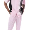 Pink Vertical Stripe Design Walking Suit 2 Piece Short Sleeve Set