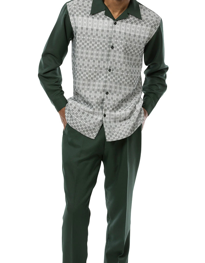 Hunter Green 2 Piece Long Sleeve Walking Suit Set 1 Hunter Green 2 Piece Long Sleeve Walking Suit Set