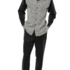 Black Mini-Checkered 2 Piece Long Sleeve Walking Suit Set