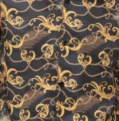 Black Feather And Paisley Front Design 2 Piece Long Sleeve Walking Suit Set -Gentri Store 2374Black detail