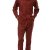Brick Tone-on-Tone 2 Piece Long Sleeve Walking Suit Set