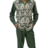 Emerald Front Print Design 2 Piece Long Sleeve Walking Suit Set