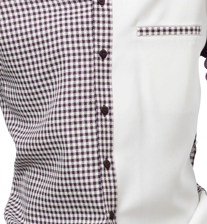 Plum Checkered 2 Piece Long Sleeve Walking Suit Set 2 Plum Checkered 2 Piece Long Sleeve Walking Suit Set - Image 2