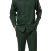 Hunter Green Tone-on-Tone 2 Piece Long Sleeve Walking Suit Set