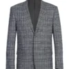 Regular Fit 2 Piece Notch Lapel Suit Gray Check Pattern