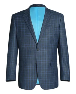 Regular Fit 2 Piece Dress Suit Windowpane In Blue
