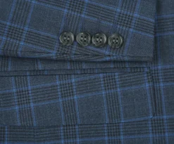 Regular Fit 2 Piece Dress Suit Windowpane In Blue 10 Regular Fit 2 Piece Dress Suit Windowpane In Blue -Gentri Store 293 6 5