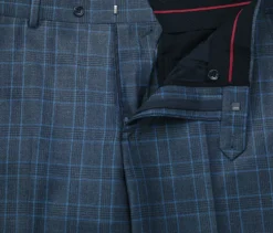 Regular Fit 2 Piece Dress Suit Windowpane In Blue 11 Regular Fit 2 Piece Dress Suit Windowpane In Blue -Gentri Store 293 6 6