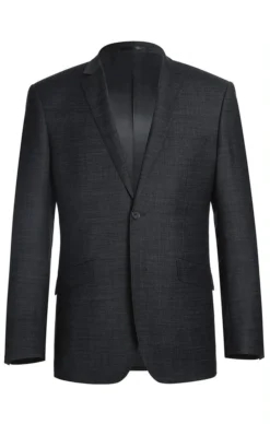 Wool Blend Slim Fit Suit 2 Piece Suit 2 Button In Charcoal