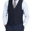 Bevagna Collection - Wool Suit Dress Vest 5 Buttons Regular Fit In Navy