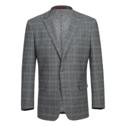Regular Fit 2 Piece Suit Gray Check