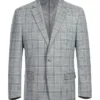 Regular Fit 2 Piece Suit Gray Plaid