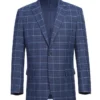 Classic Regular Fit Blazer Windowpane Pattern In Blue