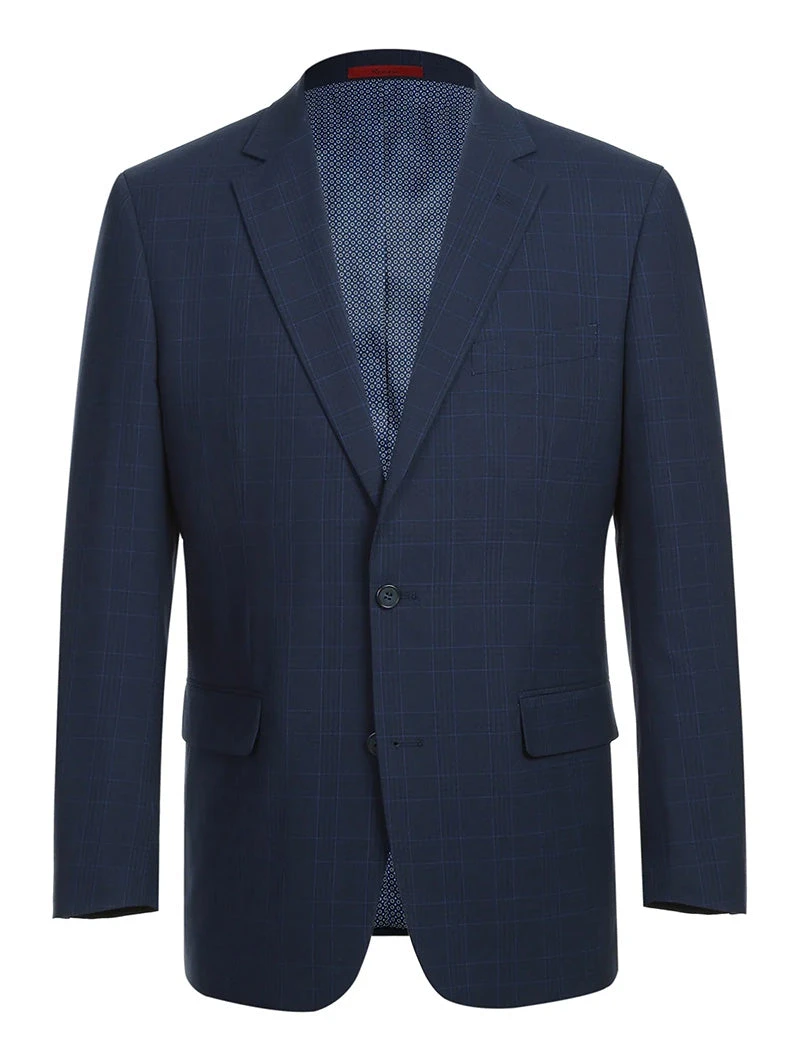 Regular Fit 2 Piece Suit Blue Check 1 Regular Fit 2 Piece Suit Blue Check
