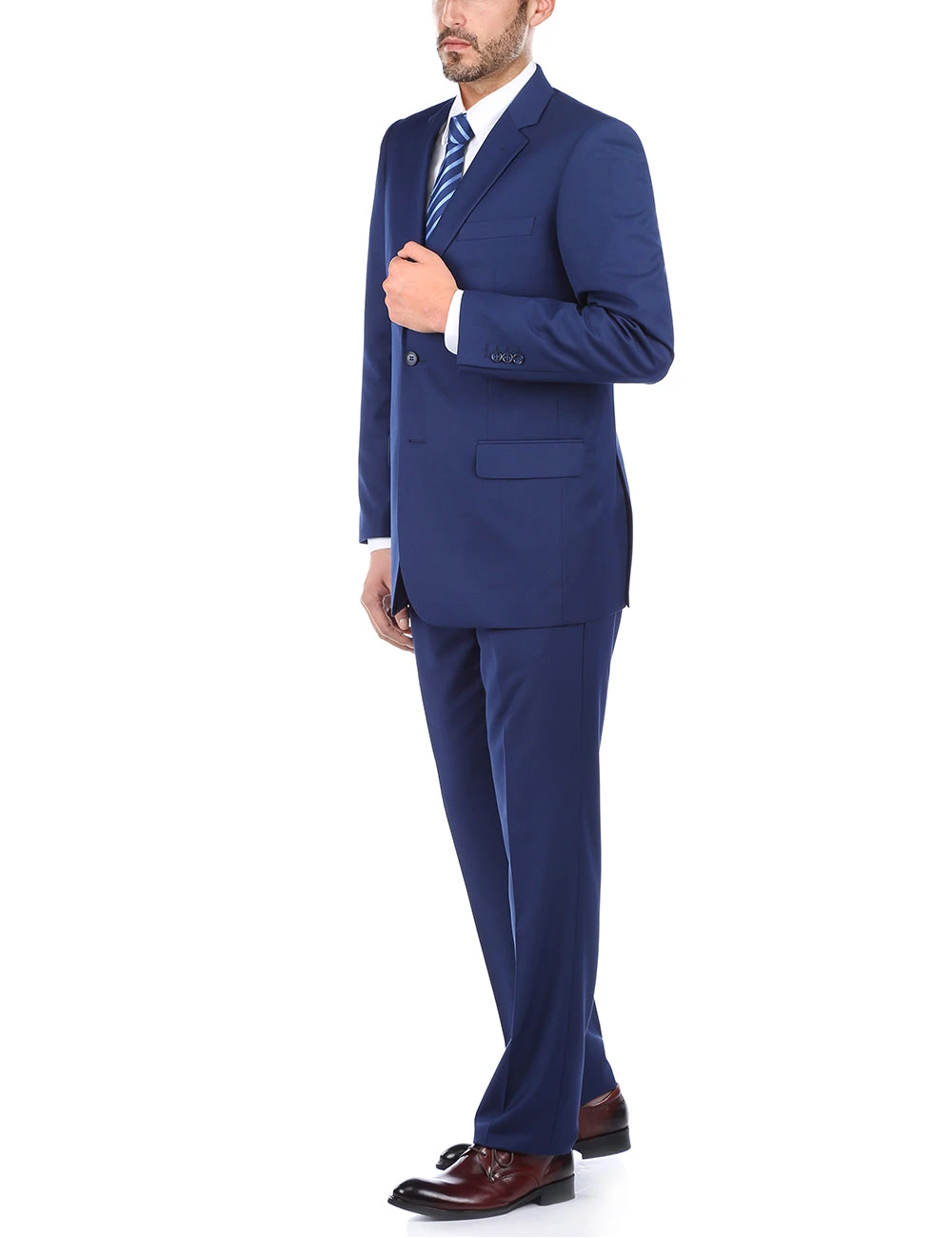 Vanderbilt Collection- Classic 2 Piece Suit 2 Buttons Regular Fit In Blue 3 Vanderbilt Collection- Classic 2 Piece Suit 2 Buttons Regular Fit In Blue - Image 3