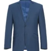 (36R, 38R) Wool Single Breasted Dress Suit Slim Fit 2 Piece 2 Button In Blue