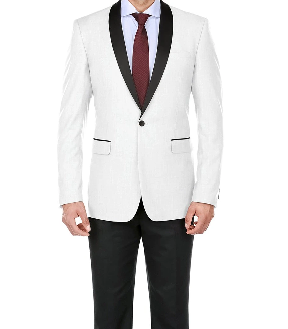 Off White 2 Piece Tuxedo Shawl Lapel Slim Fit 1 Off White 2 Piece Tuxedo Shawl Lapel Slim Fit