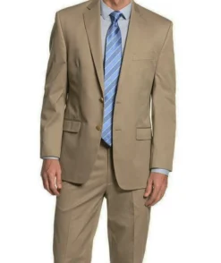Regular Fit Suit 2 Button 2 Piece In Khaki