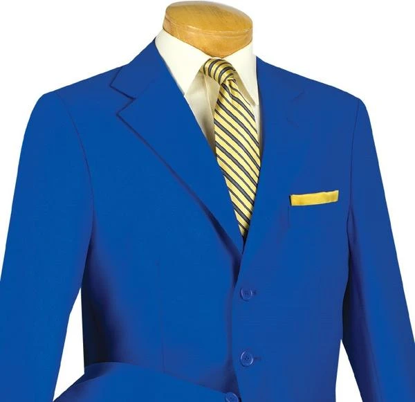 Mont Blanc Collection - Regular Fit Suit 3 Button 2 Piece In Royal Blue 2 Mont Blanc Collection - Regular Fit Suit 3 Button 2 Piece In Royal Blue - Image 2