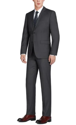Vanderbilt Collection- Classic 2 Piece Suit 2 Buttons Regular Fit In Charcoal Gray