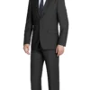 Bevagna Collection - Black 100% Virgin Wool Regular Fit Pick Stitched 2 Piece Suit