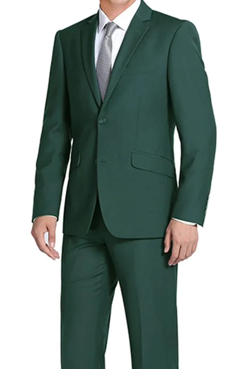 Vanderbilt Collection- Classic 2 Piece Suit 2 Buttons Regular Fit In Green 2 Vanderbilt Collection- Classic 2 Piece Suit 2 Buttons Regular Fit In Green - Image 2