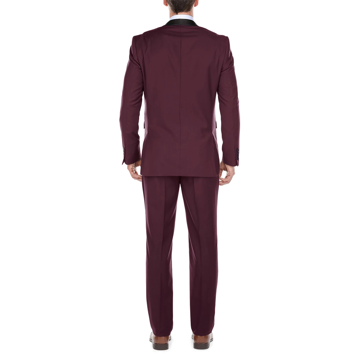 Burgundy 2 Piece Tuxedo Shawl Lapel Slim Fit 2 Burgundy 2 Piece Tuxedo Shawl Lapel Slim Fit - Image 2