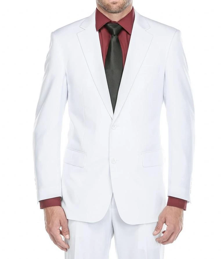 Vanderbilt Collection - Classic 2 Piece Suit 2 Buttons Regular Fit In White 1 Vanderbilt Collection - Classic 2 Piece Suit 2 Buttons Regular Fit In White
