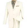 Mont Blanc Collection - Regular Fit Suit 3 Button 2 Piece In Ivory