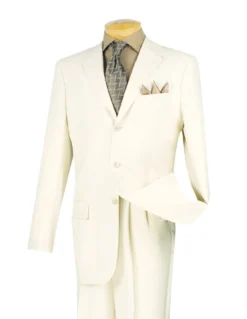 Mont Blanc Collection - Regular Fit Suit 3 Button 2 Piece In Ivory