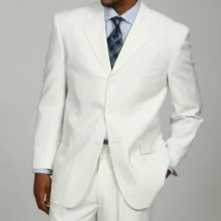 Mont Blanc Collection - Regular Fit Suit 3 Button 2 Piece In White