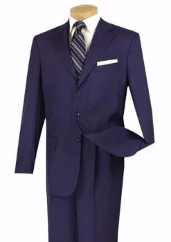 Mont Blanc Collection - Regular Fit Suit 3 Button 2 Piece In Navy
