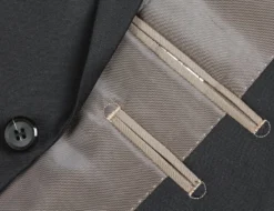 Bevagna Collection - Black 100% Virgin Wool Regular Fit Pick Stitched 2 Piece Suit -Gentri Store 4 1