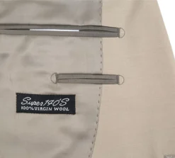 Bevagna Collection - Beige 100% Virgin Wool Regular Fit Pick Stitched 2 Piece Suit -Gentri Store 4 s