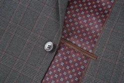 Trevi Collection - 2 Piece Suit 2 Buttons Glen Plaid Regular Fit In Gray -Gentri Store 4Z8A1036s