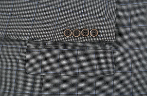 Trevi Collection - 2 Piece Suit 2 Buttons Windowpane Regular Fit In Gray 5 Trevi Collection - 2 Piece Suit 2 Buttons Windowpane Regular Fit In Gray - Image 5