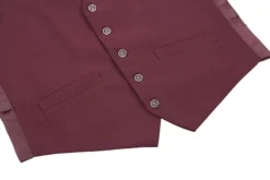 Vanderbilt Collection - Classic Dress Vest 5 Buttons Regular Fit In Burgundy -Gentri Store 4Z8A2005s