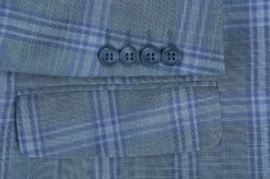 Regular Fit 2 Piece Suit Glen Plaid In Blue -Gentri Store 4Z8A4186s
