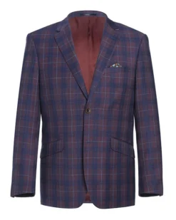 (48S) Slim Fit Blazer Glen Plaid In Blue